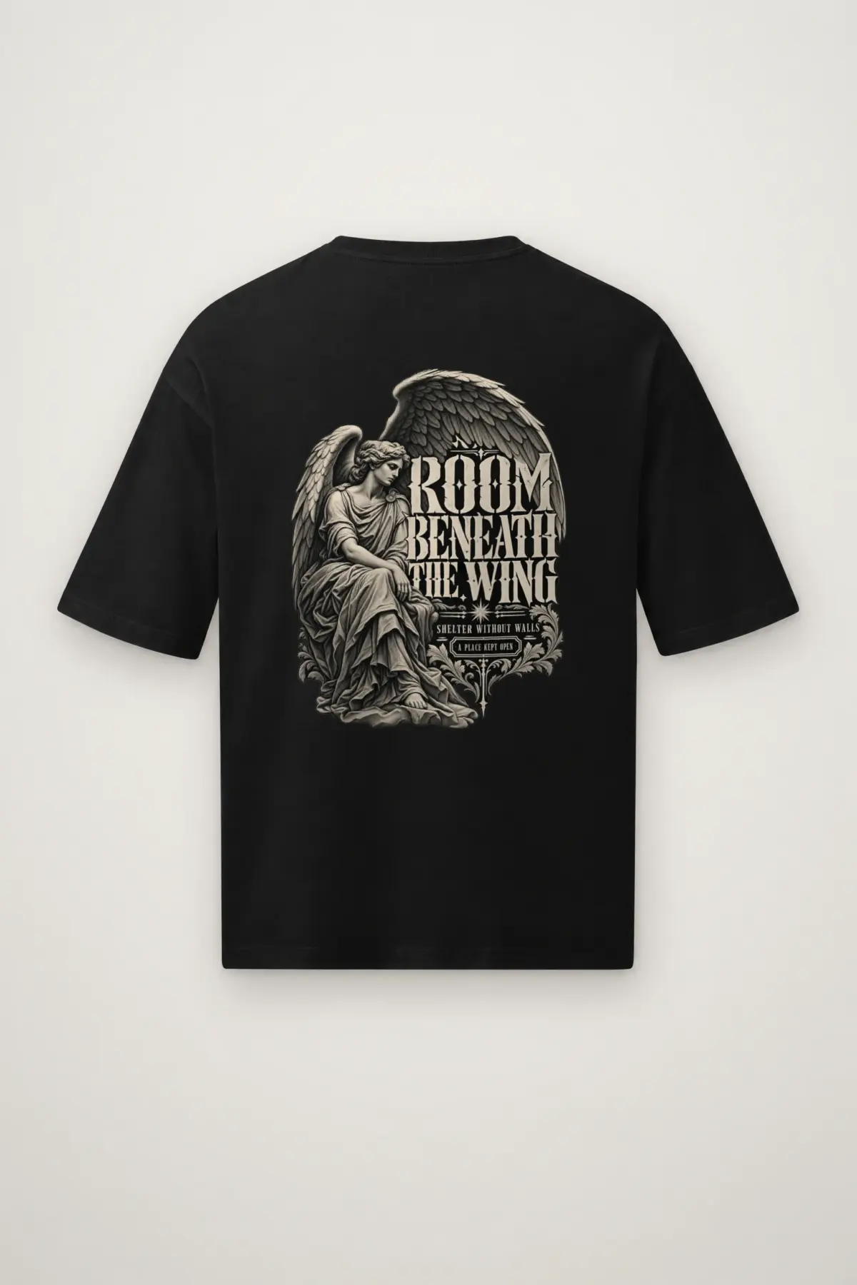 "Room Beneath the Wing" Men's Oversized Heavyweight Crewneck T-Shirt