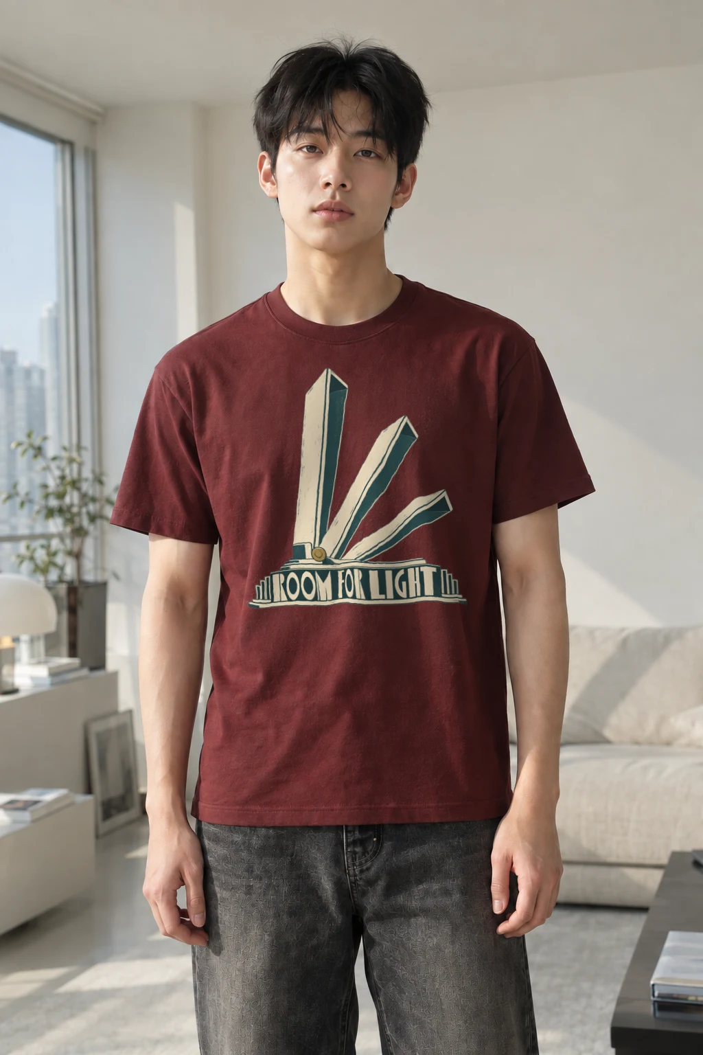 "Room For Light" Heavyweight Unisex Crewneck T-shirt | Gildan 5000
