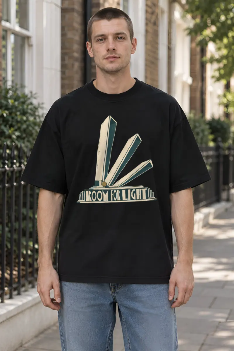 "Room for Light" Unisex Oversized Heavyweight Crewneck T-Shirt