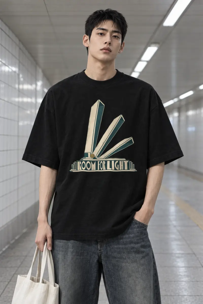 "Room for Light" Men's Oversized Heavyweight Crewneck T-Shirt