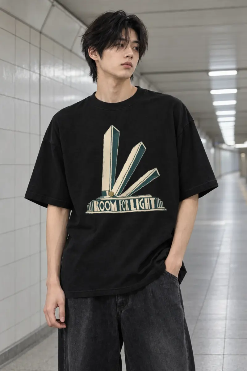 "Room for Light" Men's Oversized Heavyweight Crewneck T-Shirt