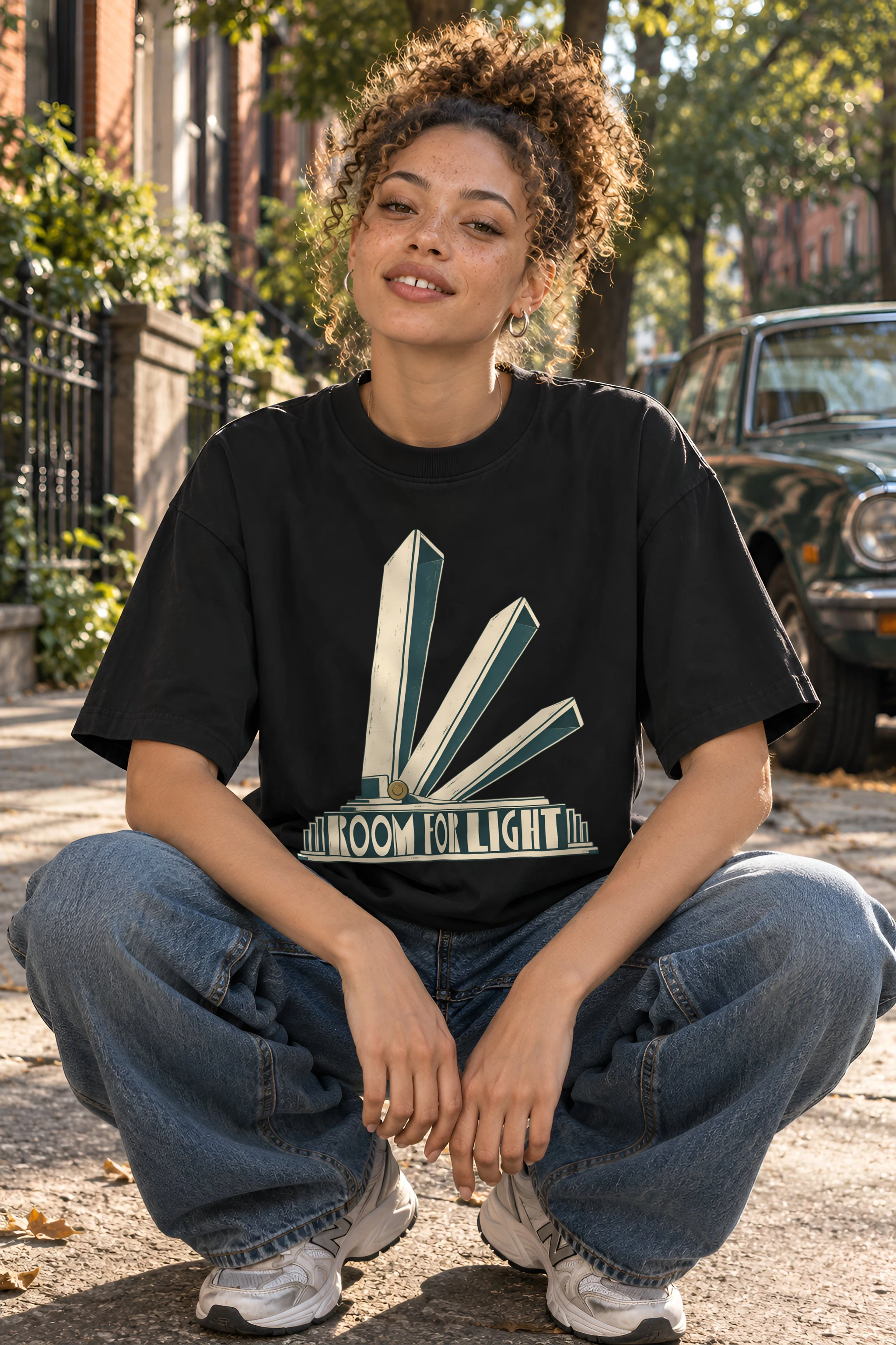 "Room for Light" Unisex Oversized Heavyweight Crewneck T-Shirt