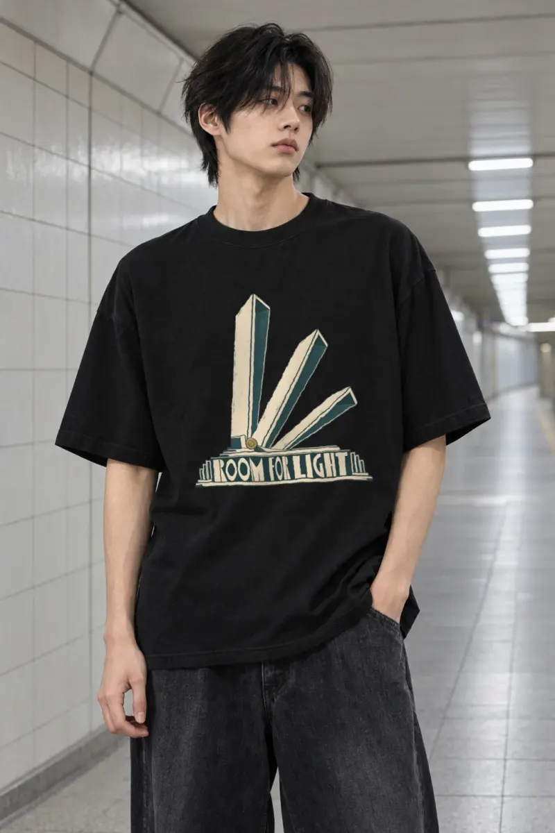 "Room for Light" Men's Oversized Heavyweight Crewneck T-Shirt