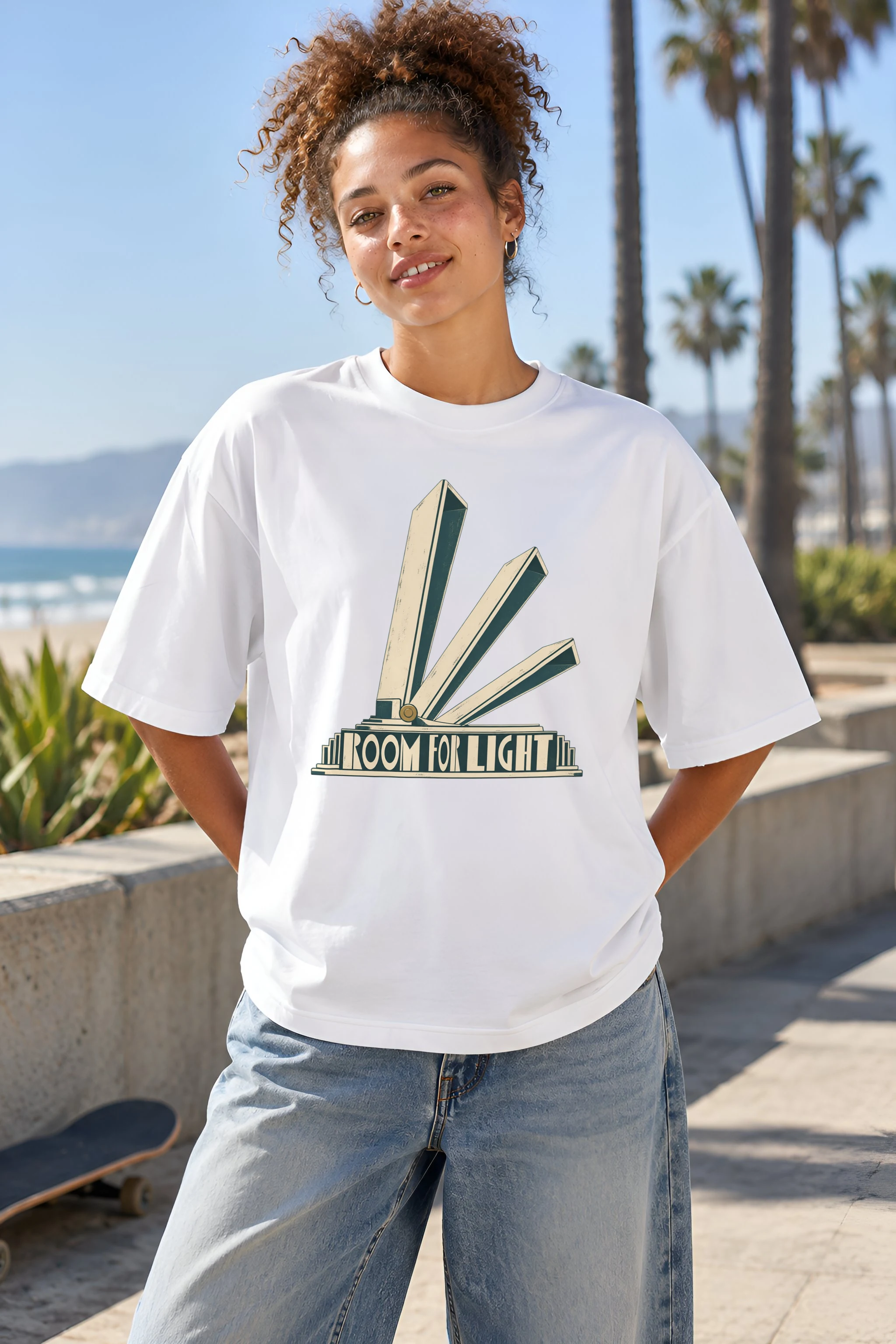 "Room for Light" Unisex Oversized Heavyweight Crewneck T-Shirt