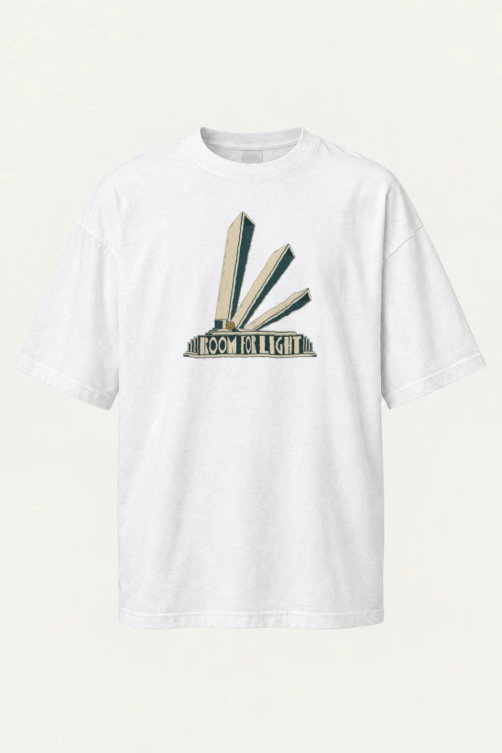 "Room for Light" Men's Oversized Heavyweight Crewneck T-Shirt | Shaka Wear SHMHSS