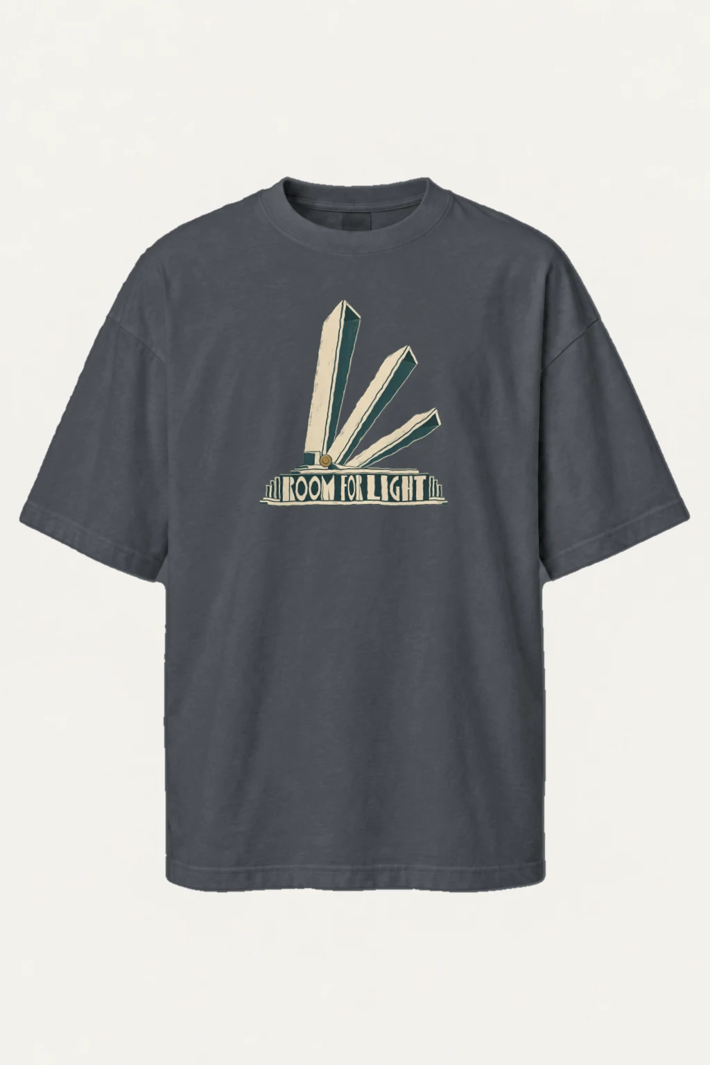 "Room for Light" Men's Oversized Heavyweight Crewneck T-Shirt | Shaka Wear SHMHSS