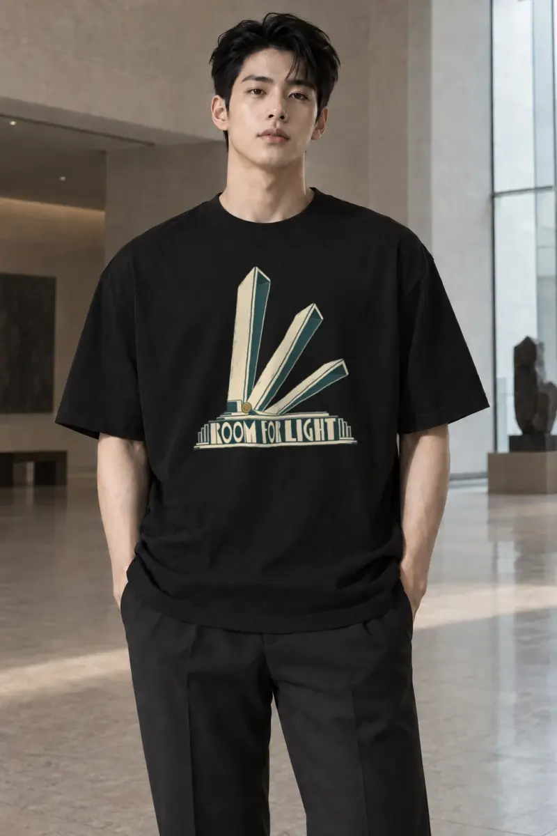 "Room for Light" Men's Oversized Heavyweight Crewneck T-Shirt | Shaka Wear SHMHSS