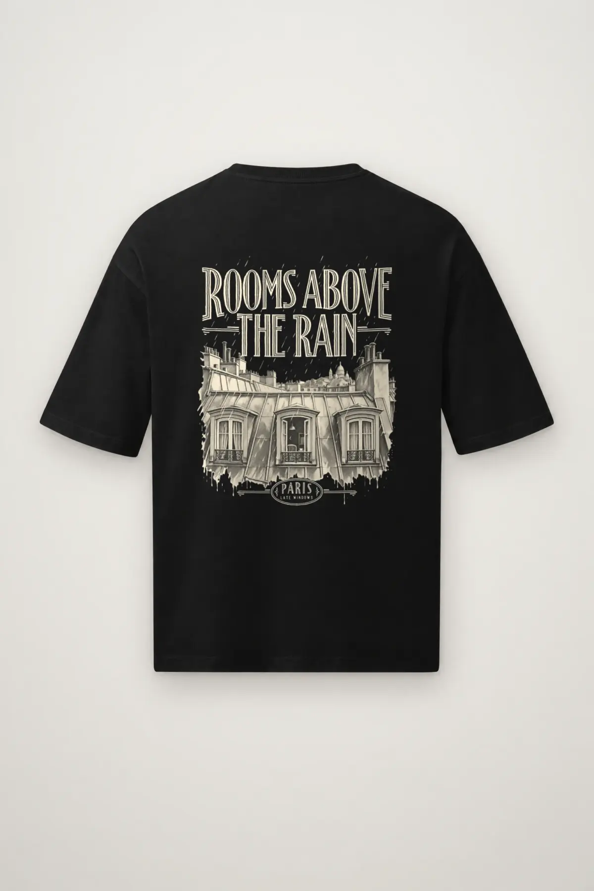 "Rooms Above The Rain" Men's Oversized Heavyweight Crewneck T-Shirt