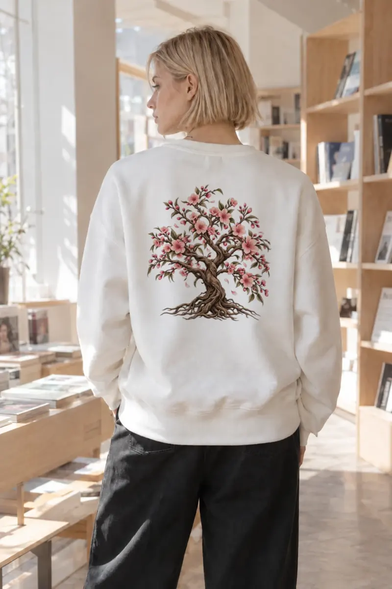 "Rooted Cherry Blossom" Heavy Blend Unisex Crewneck Sweatshirt | Gildan 18000
