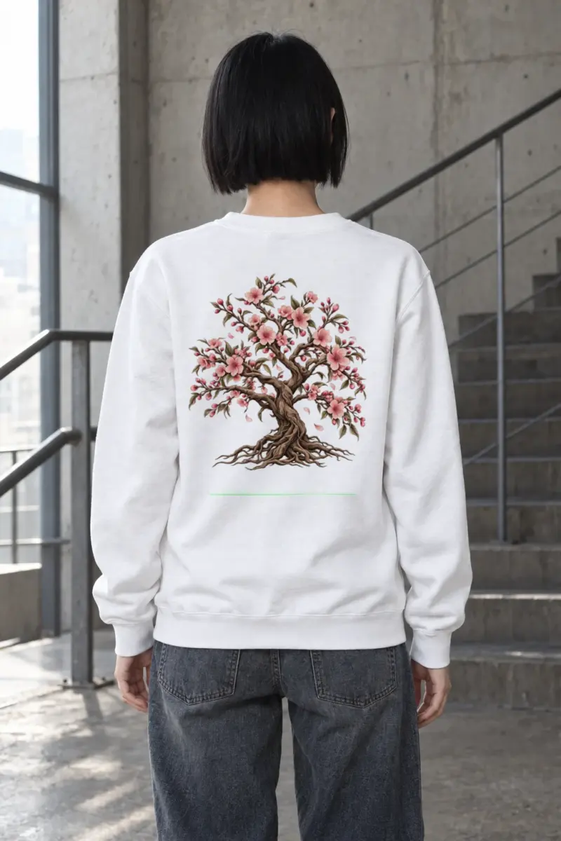 "Rooted Cherry Blossom" Heavy Blend Unisex Crewneck Sweatshirt | Gildan 18000