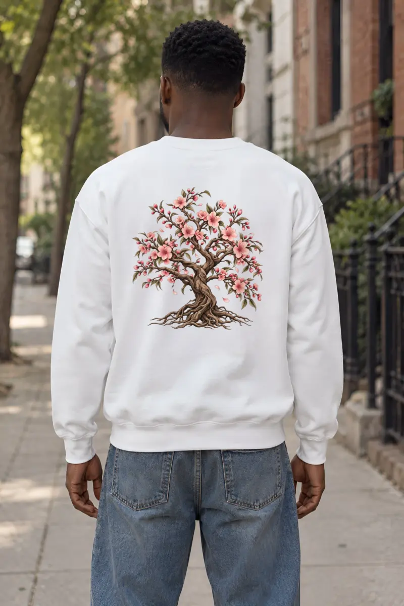 "Rooted Cherry Blossom" Heavy Blend Unisex Crewneck Sweatshirt