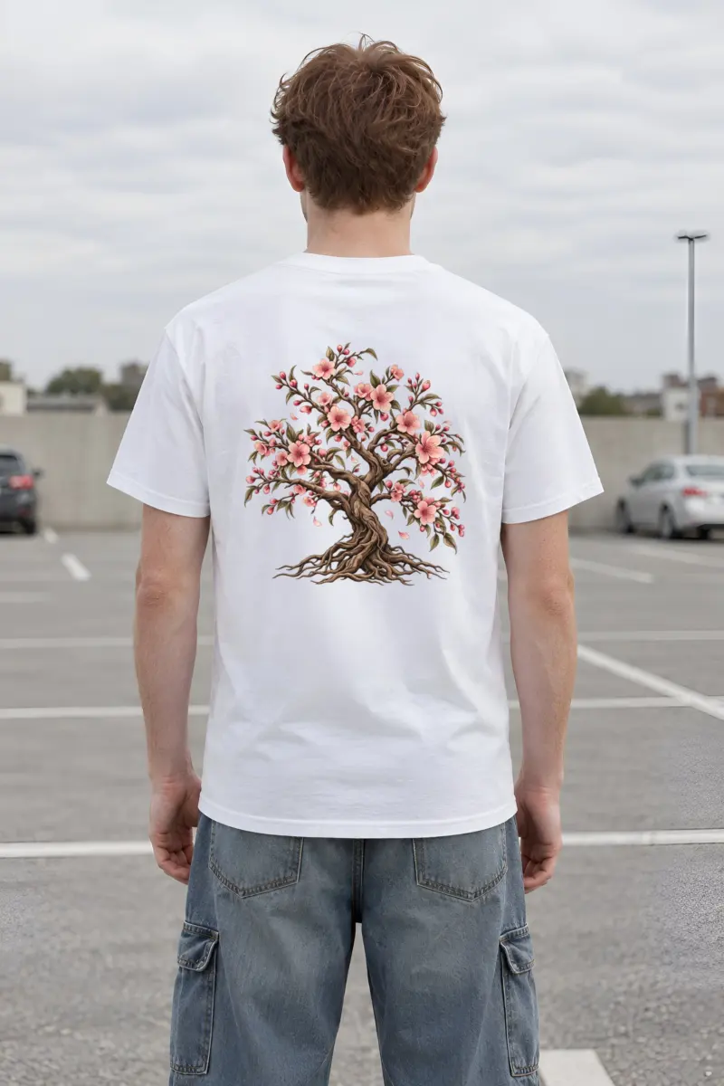 "Rooted Cherry Blossom" Heavyweight Unisex Crewneck T-shirt
