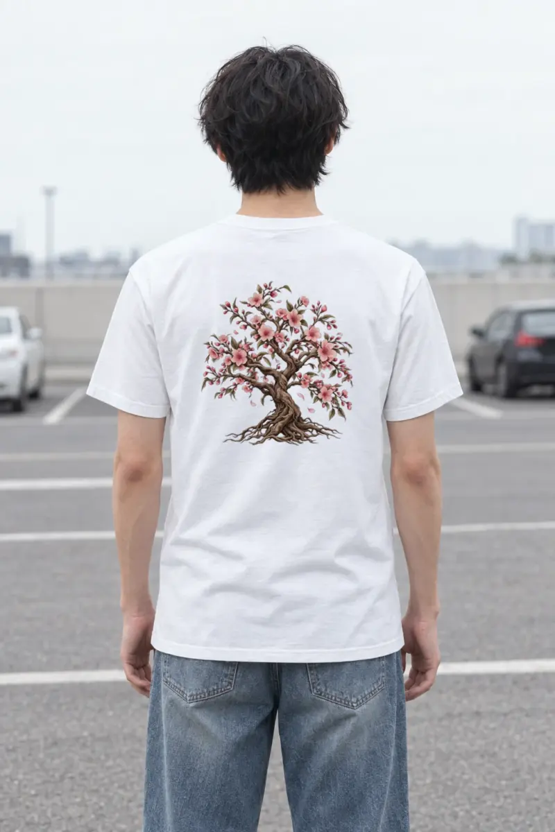 "Rooted Cherry Blossom" Heavyweight Unisex Crewneck T-shirt