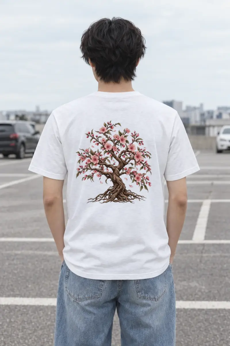 "Rooted Cherry Blossom" Heavyweight Unisex Crewneck T-shirt | Gildan 5000