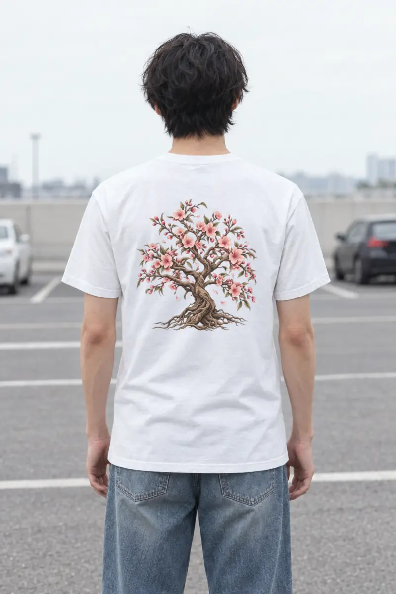 "Rooted Cherry Blossom" Heavyweight Unisex Crewneck T-shirt