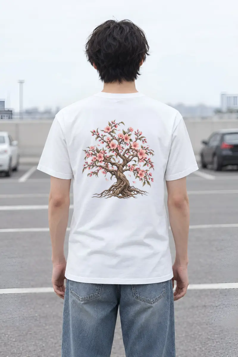 "Rooted Cherry Blossom" Heavyweight Unisex Crewneck T-shirt