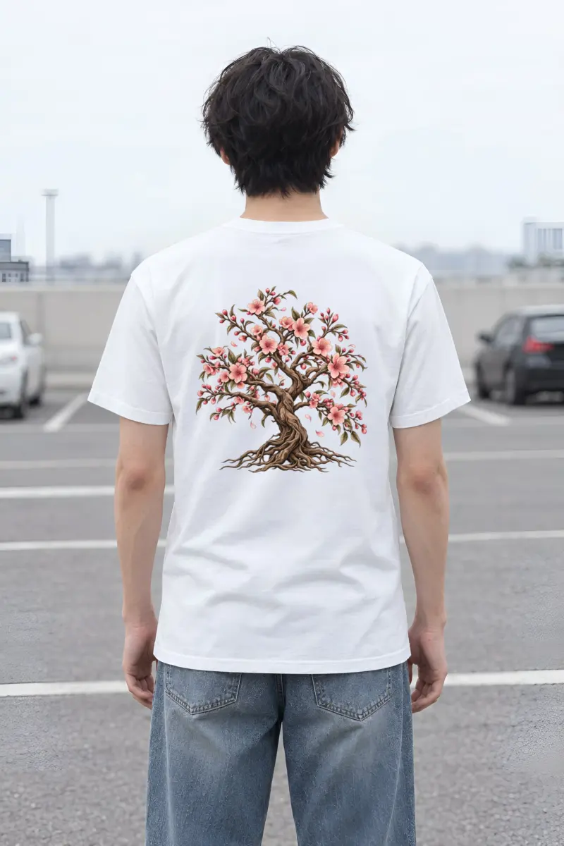 "Rooted Cherry Blossom" Heavyweight Unisex Crewneck T-shirt