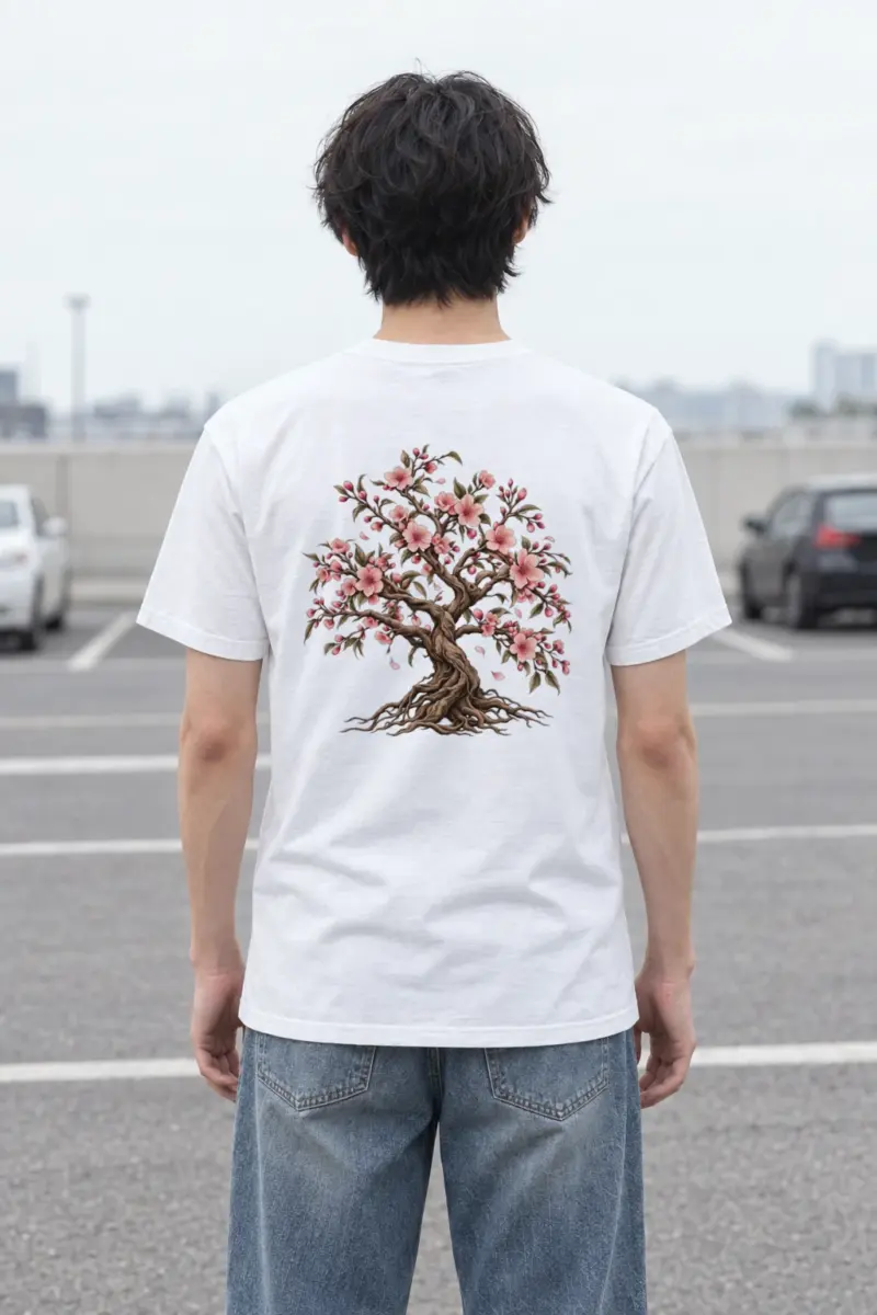 "Rooted Cherry Blossom" Heavyweight Unisex Crewneck T-shirt