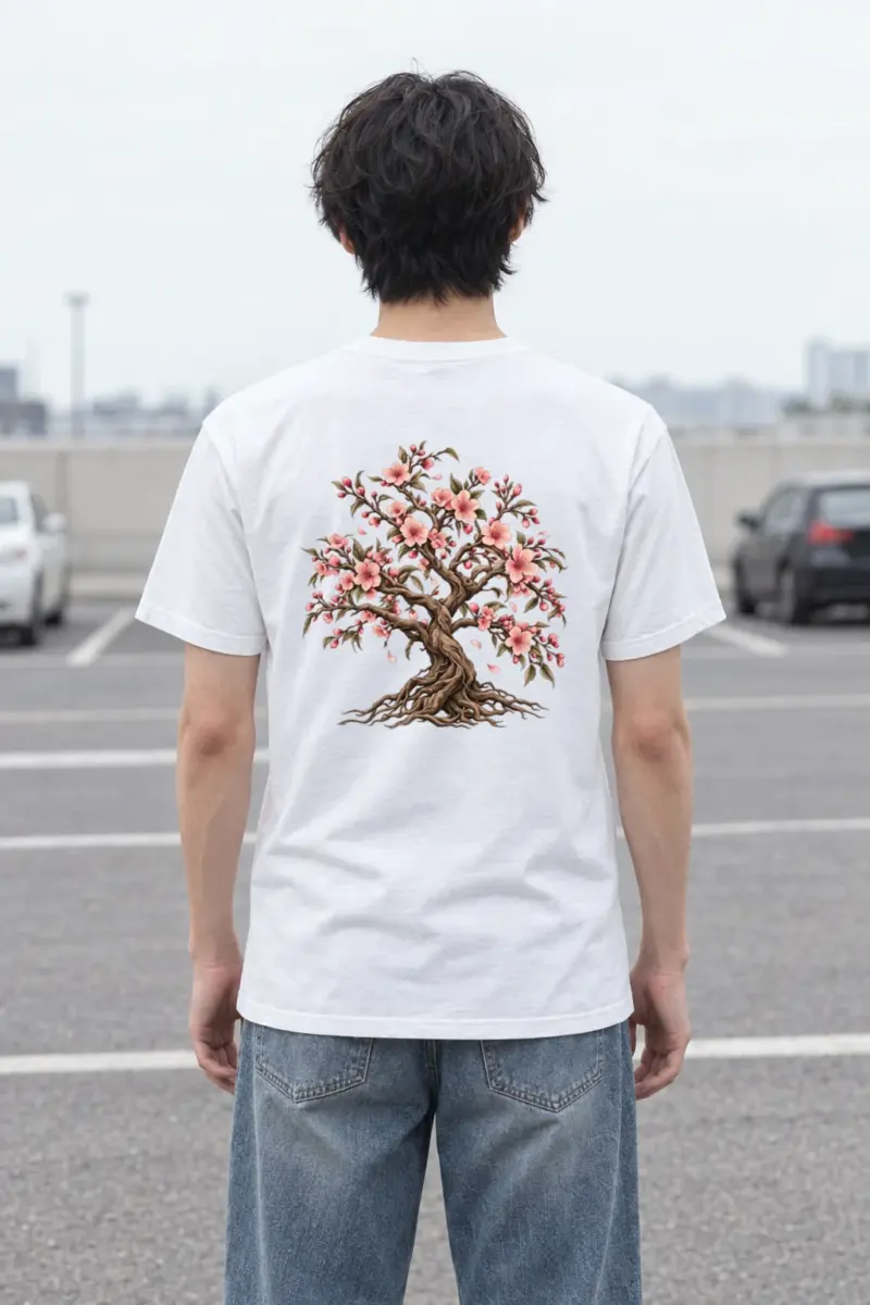 "Rooted Cherry Blossom" Heavyweight Unisex Crewneck T-shirt