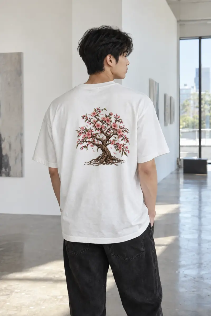 "Rooted Cherry Blossom" Heavyweight Unisex Crewneck T-shirt | Gildan 5000
