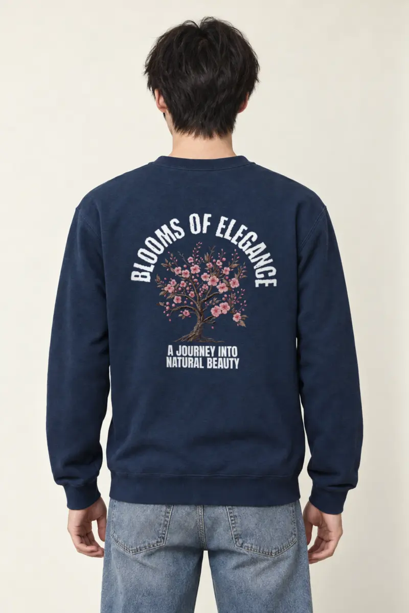 "Rooted Pink Blossoms" Heavy Blend Unisex Crewneck Sweatshirt