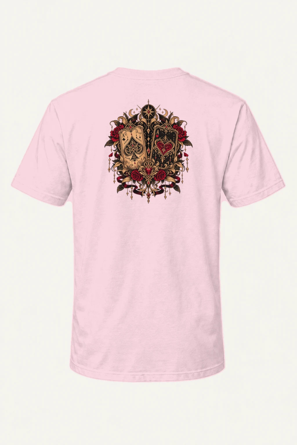 "Rose Ace Pair" Heavyweight Unisex Crewneck T-shirt | Gildan 5000