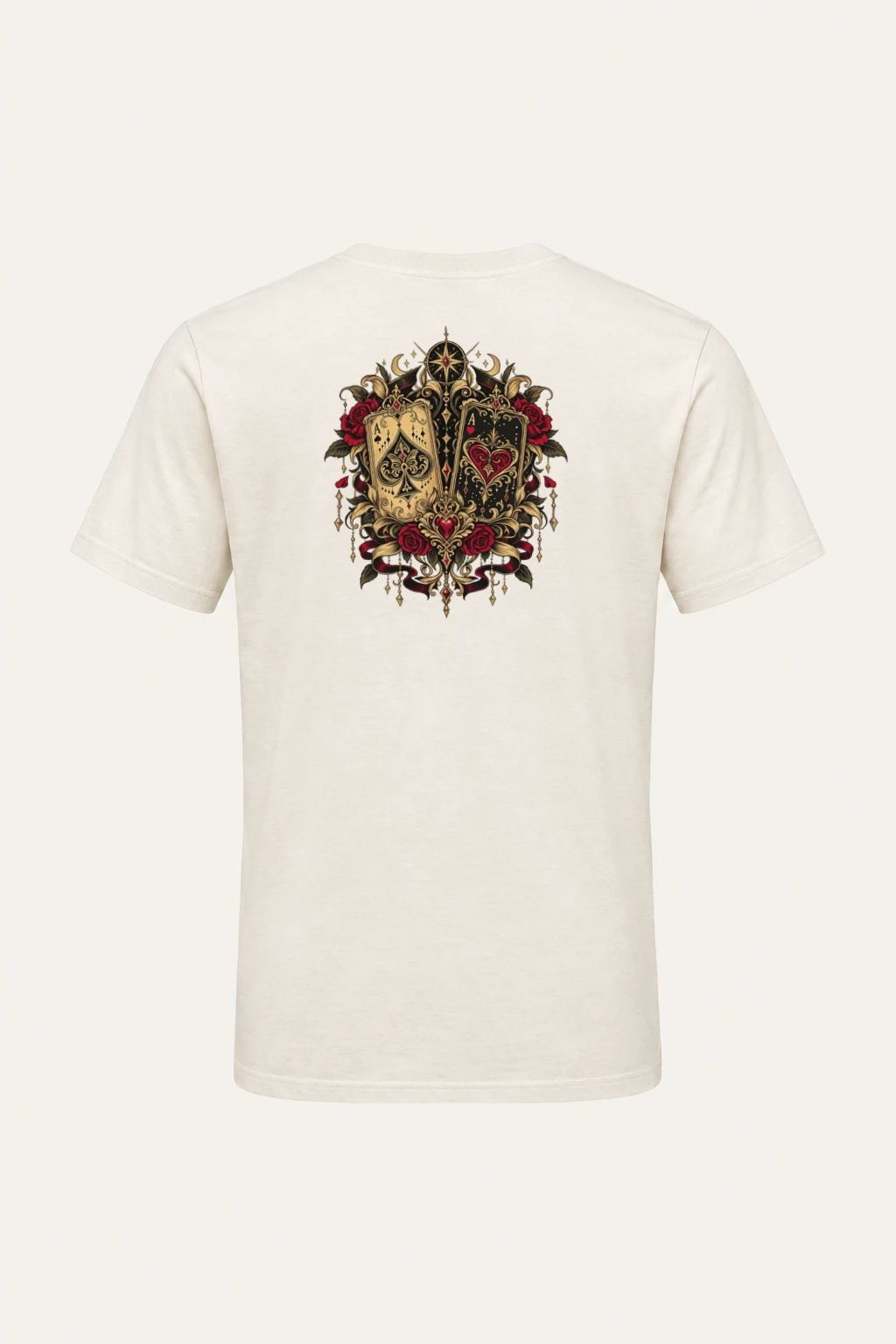 "Rose Ace Pair" Heavyweight Unisex Crewneck T-shirt | Gildan 5000