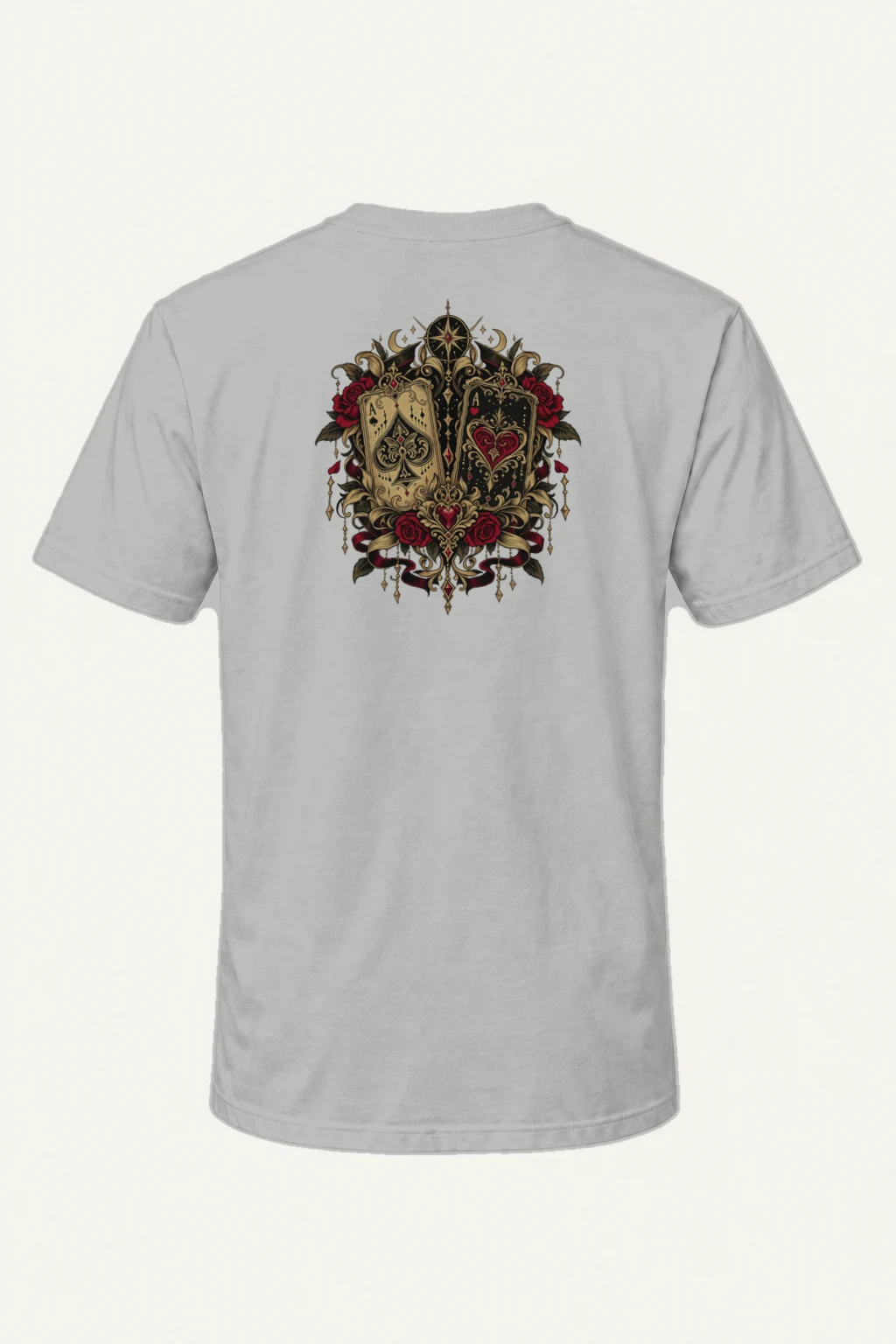 "Rose Ace Pair" Heavyweight Unisex Crewneck T-shirt | Gildan 5000