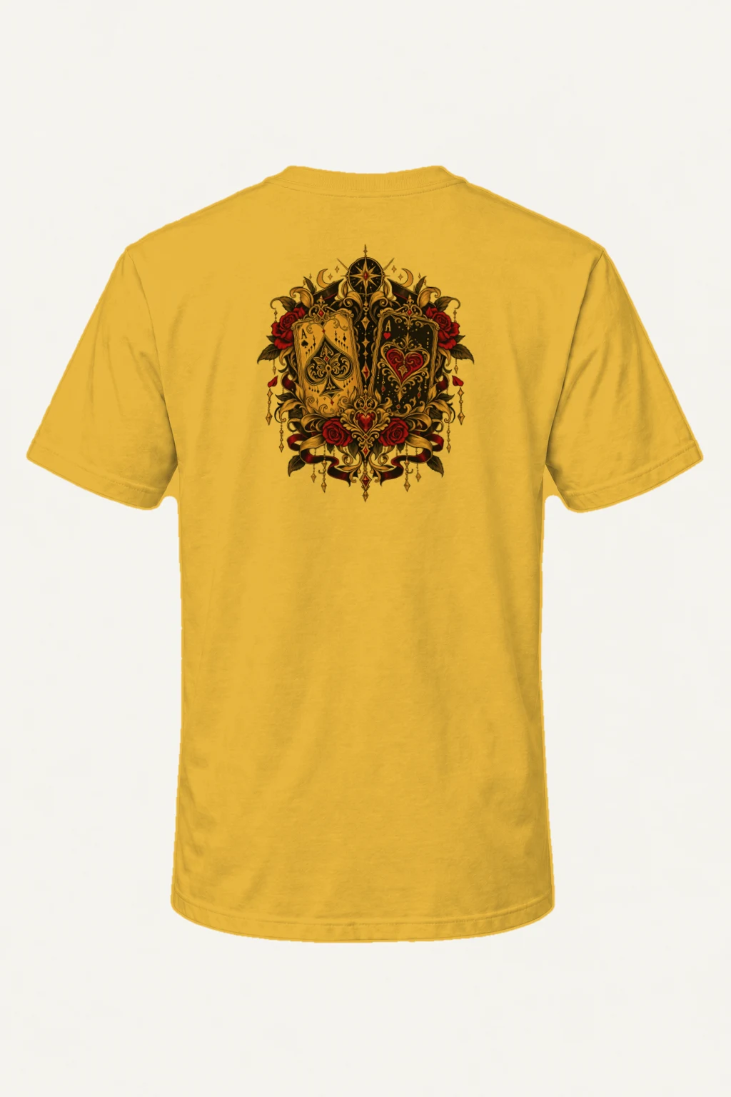 "Rose Ace Pair" Heavyweight Unisex Crewneck T-shirt | Gildan 5000