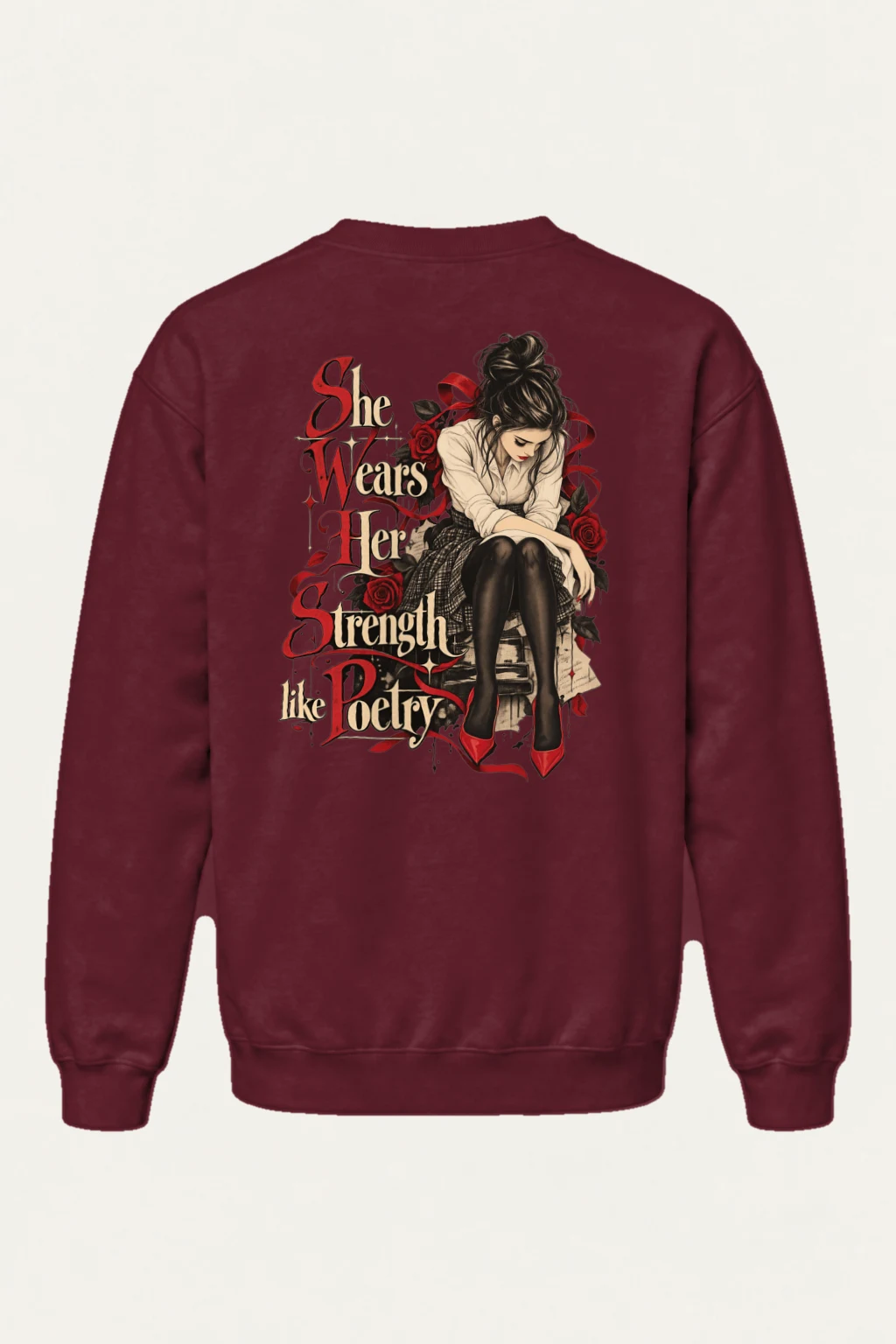 "Rosebound Resolve" Heavy Blend Unisex Crewneck Sweatshirt | Gildan 18000