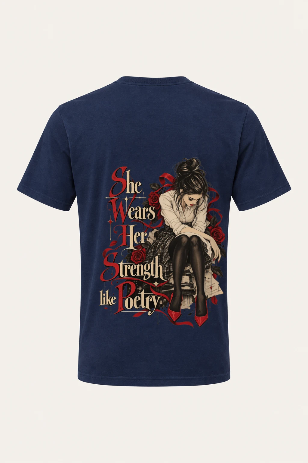 "Rosebound Resolve" Heavyweight Unisex Crewneck T-shirt | Gildan 5000