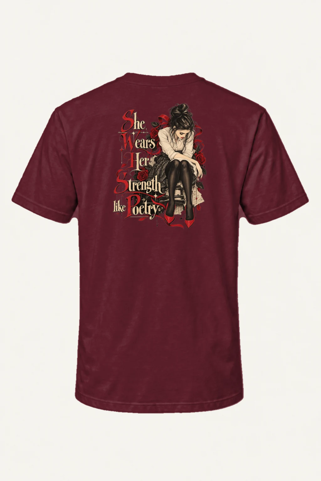 "Rosebound Resolve" Heavyweight Unisex Crewneck T-shirt | Gildan 5000