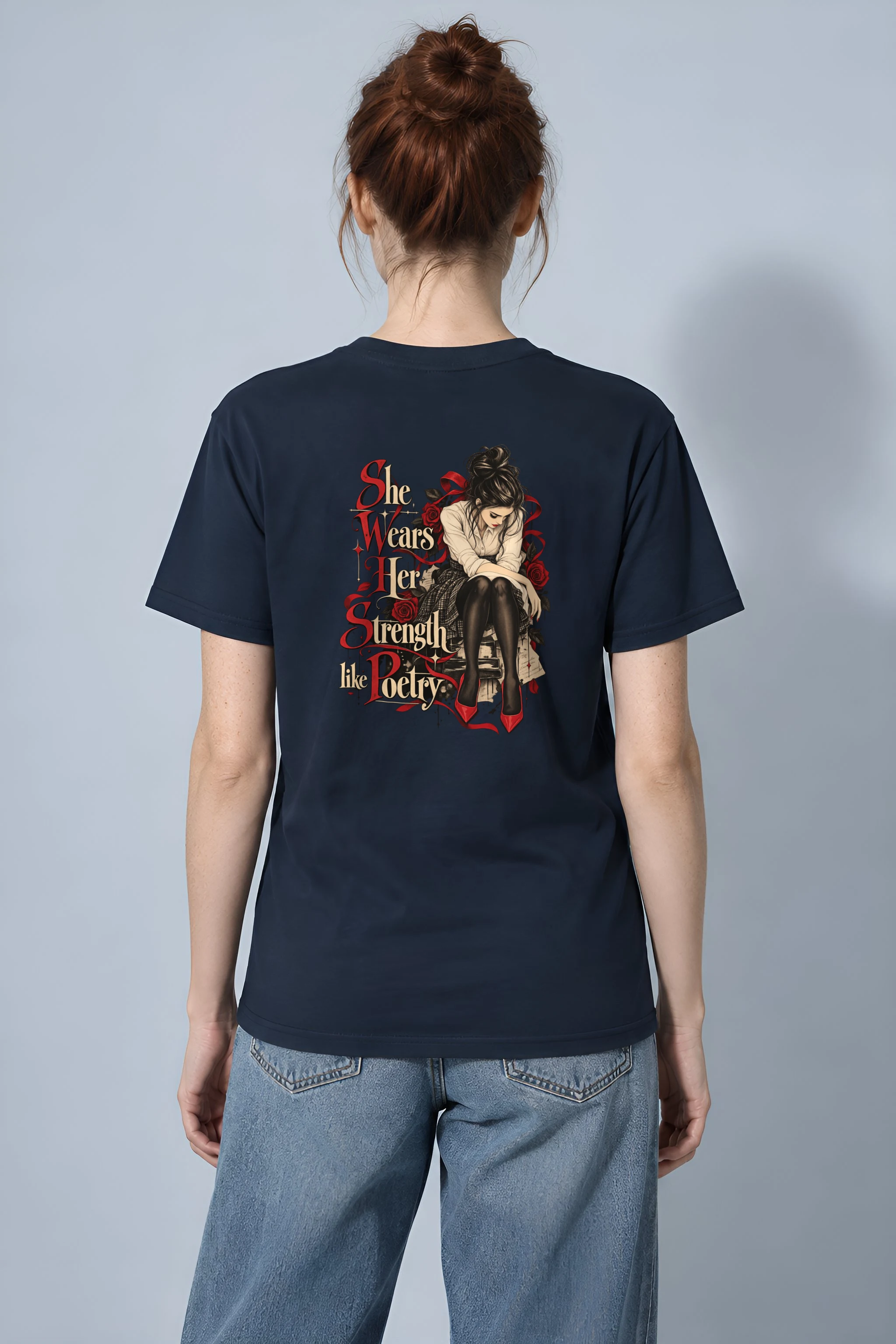 "Rosebound Resolve" Heavyweight Unisex Crewneck T-shirt