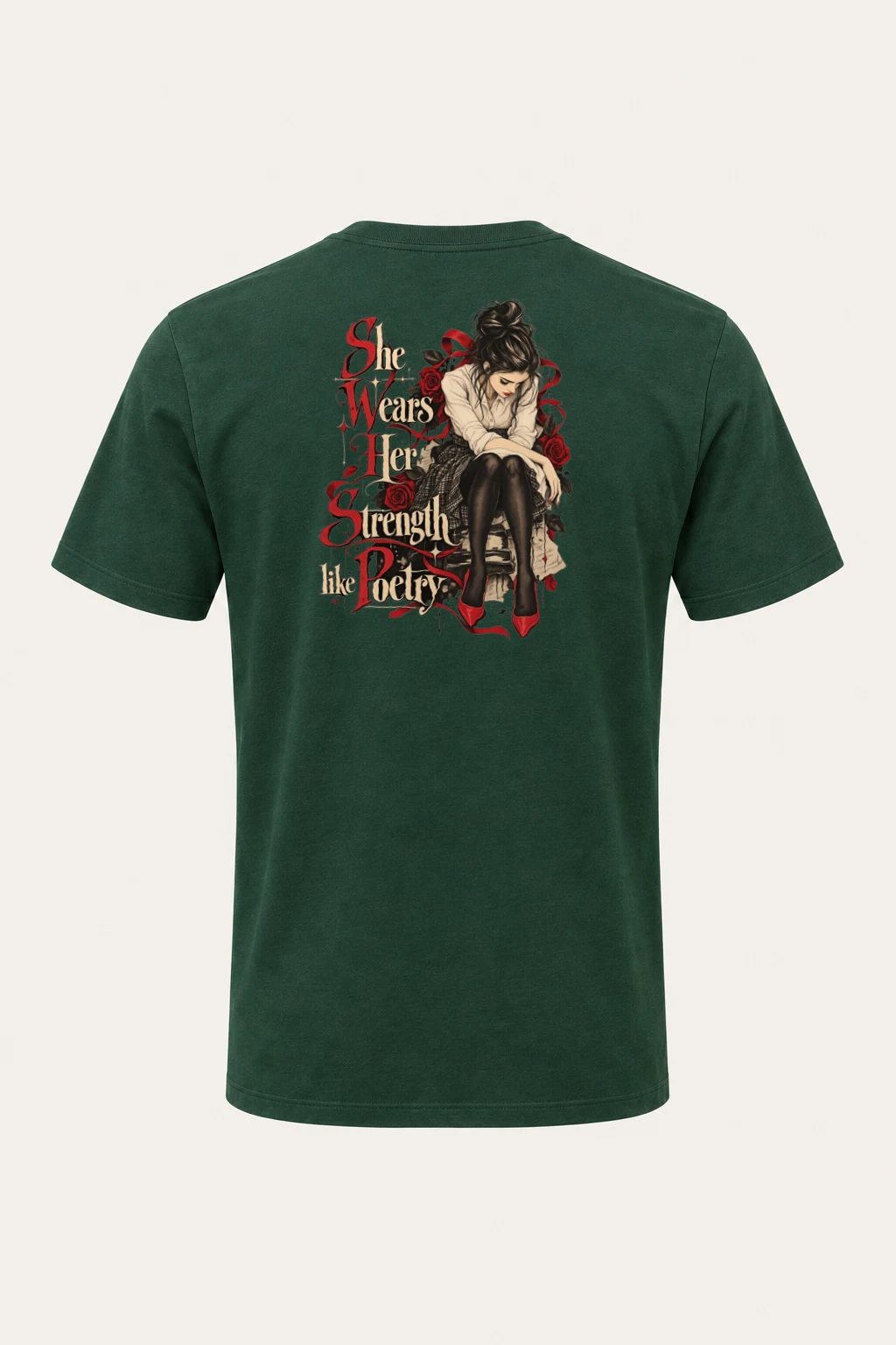 "Rosebound Resolve" Heavyweight Unisex Crewneck T-shirt | Gildan 5000