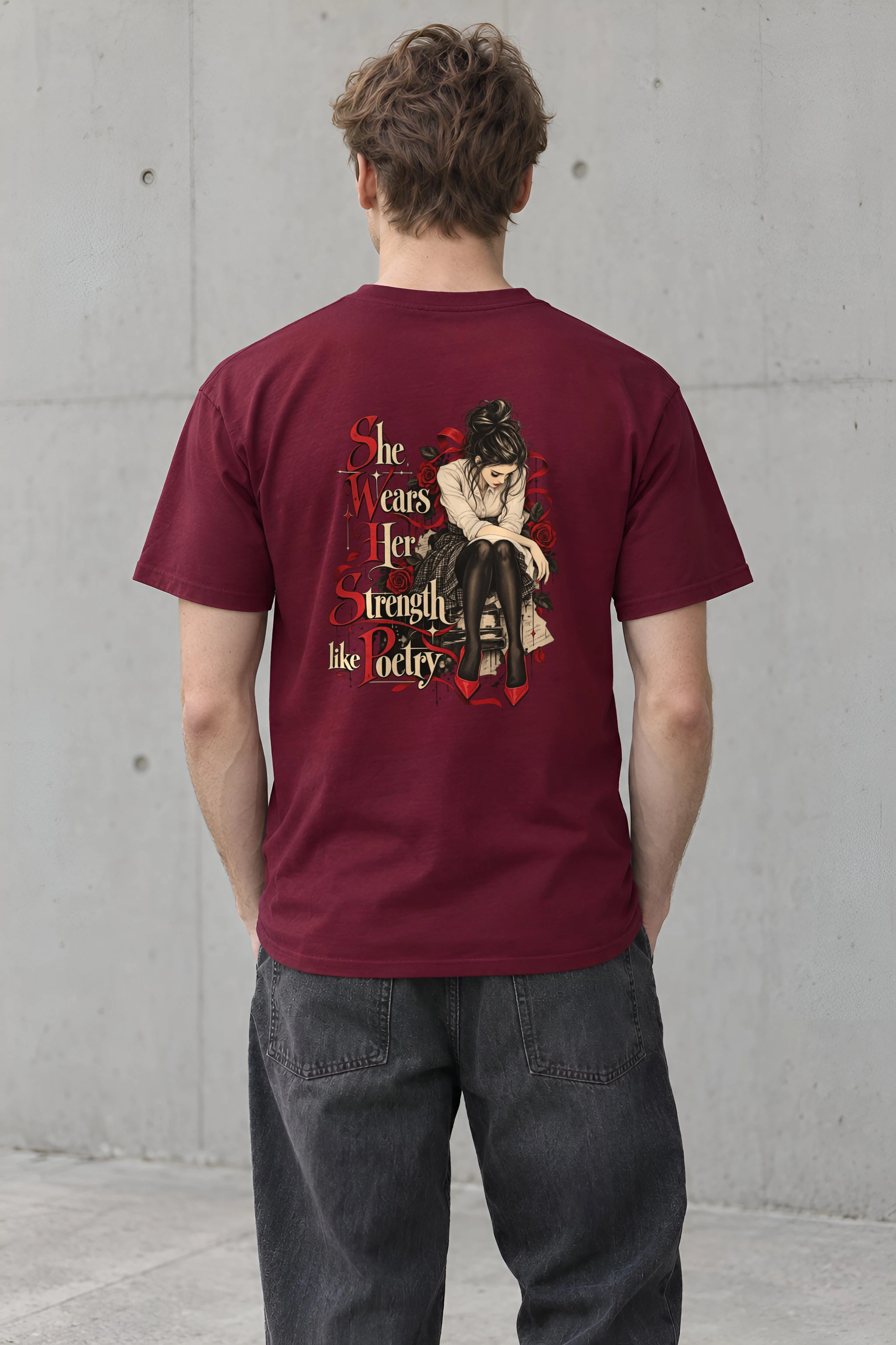 "Rosebound Resolve" Heavyweight Unisex Crewneck T-shirt