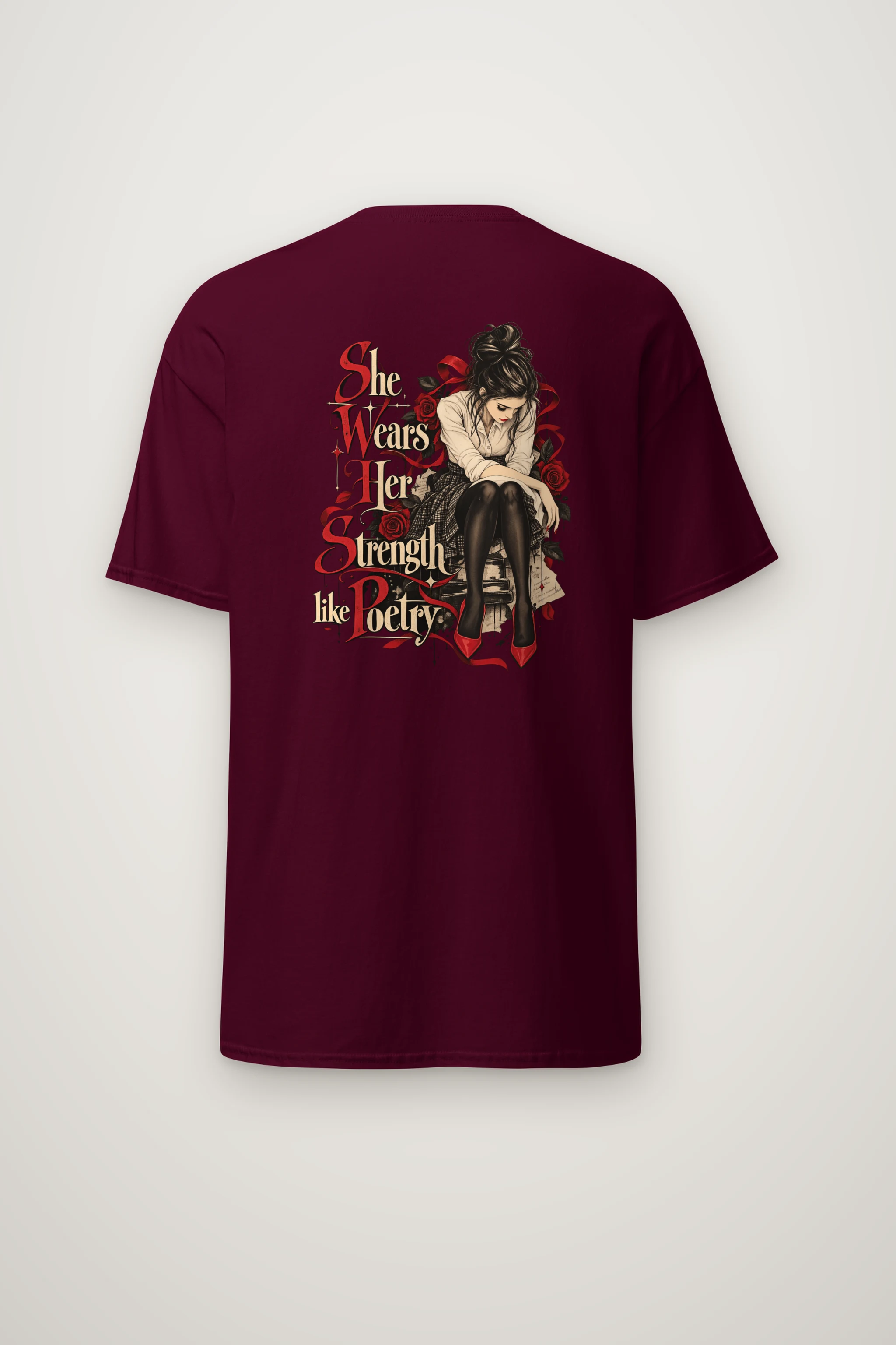 "Rosebound Resolve" Heavyweight Unisex Crewneck T-shirt