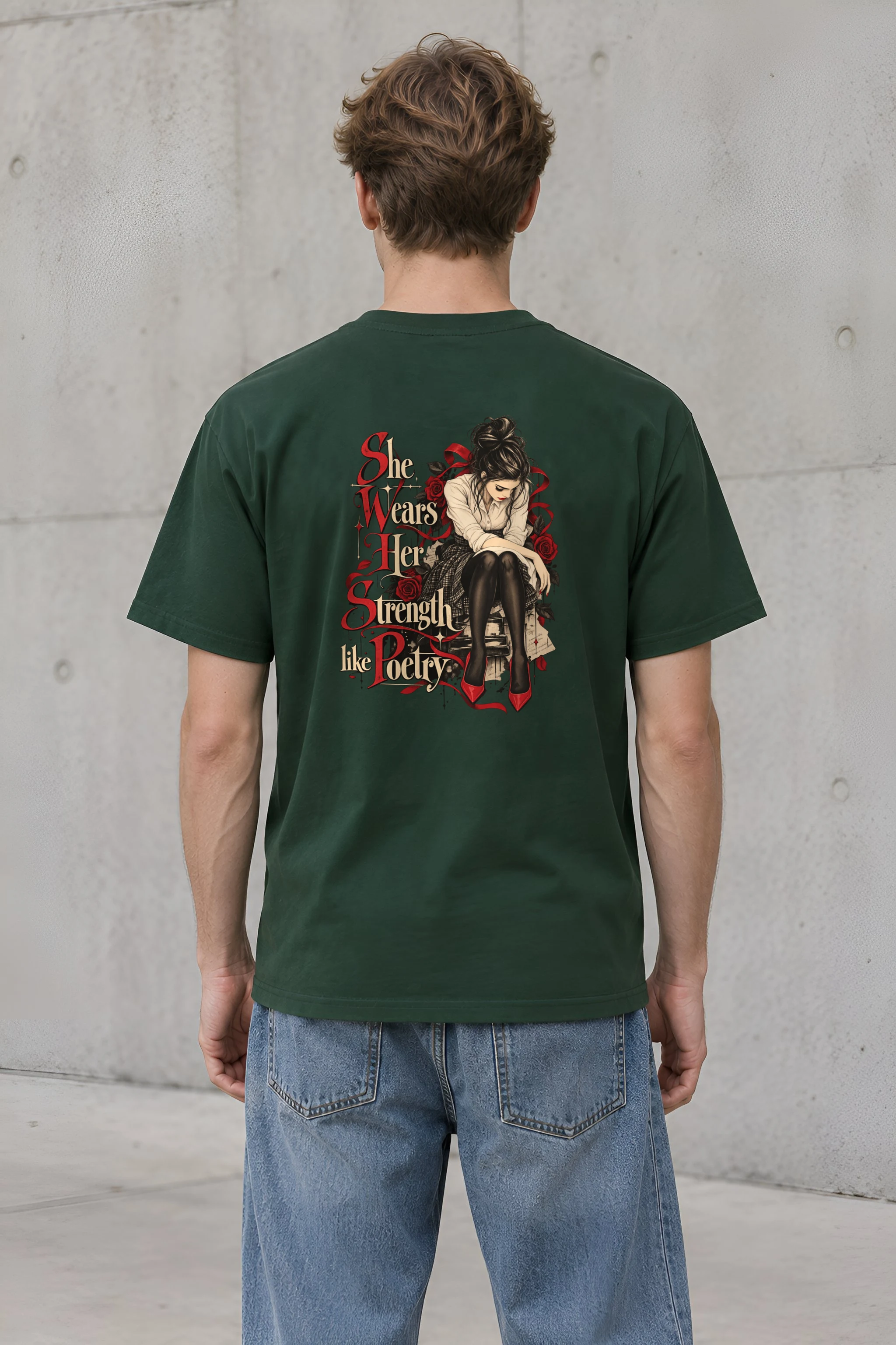 "Rosebound Resolve" Heavyweight Unisex Crewneck T-shirt