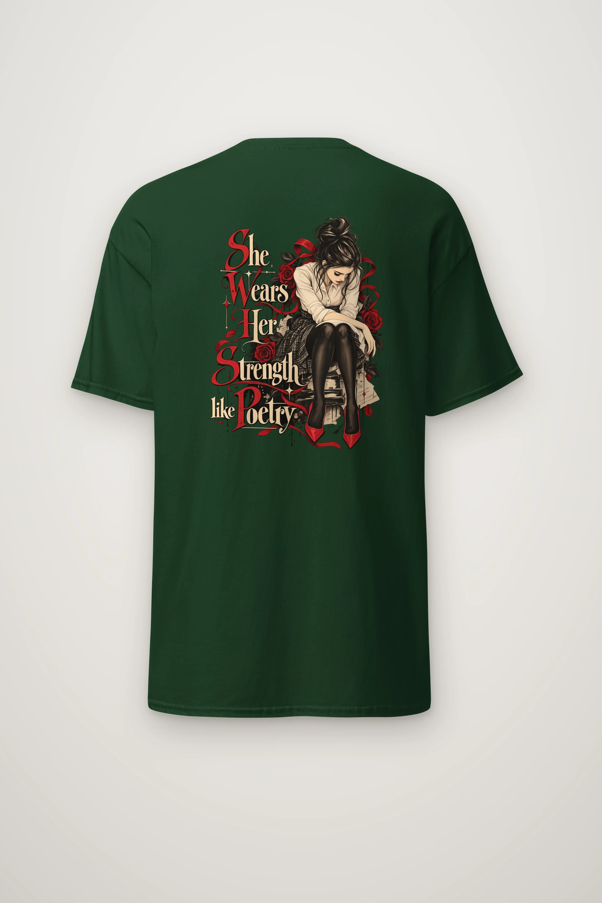 "Rosebound Resolve" Heavyweight Unisex Crewneck T-shirt