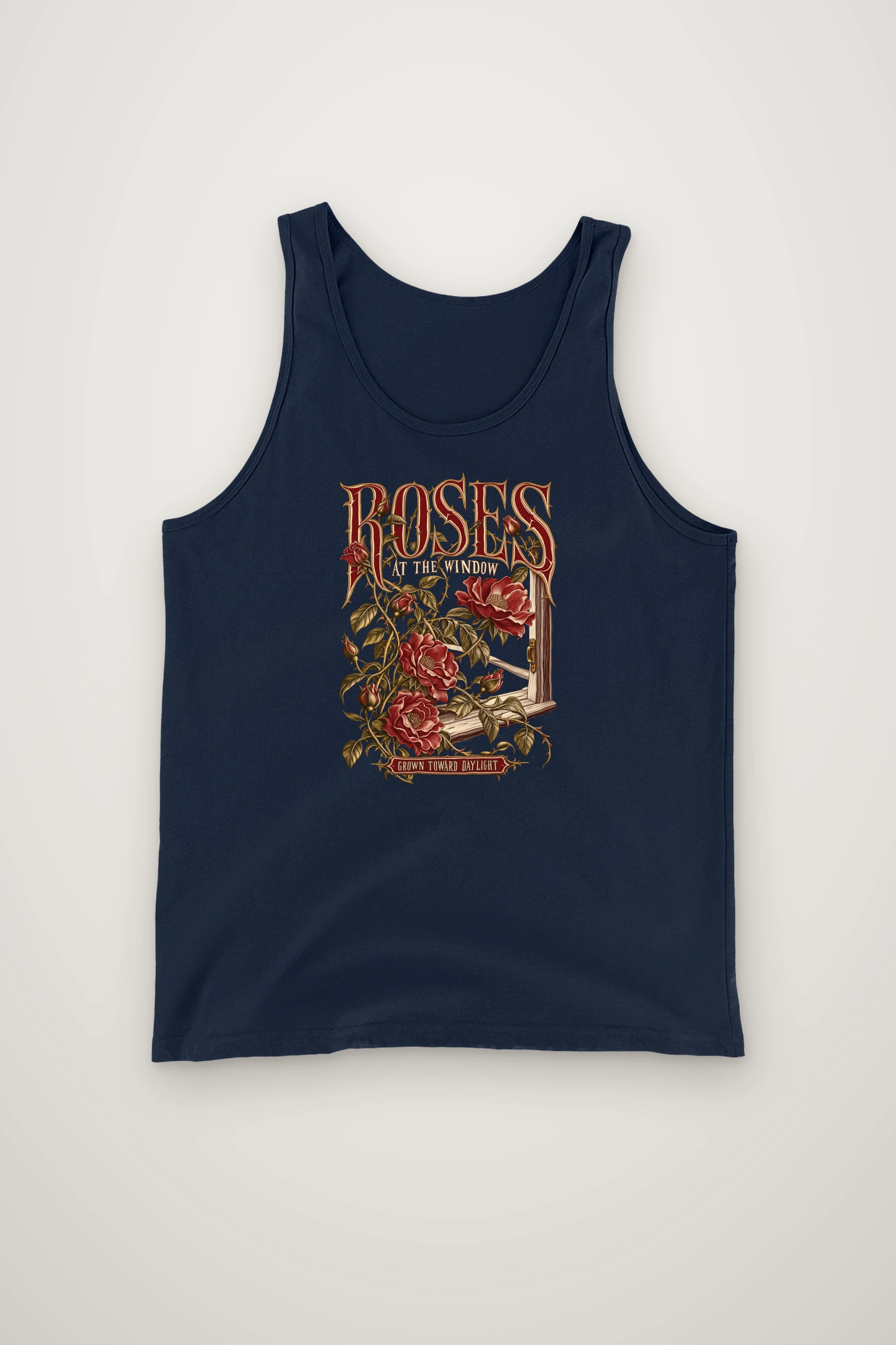 "Roses at the Window" Unisex Jersey Tank