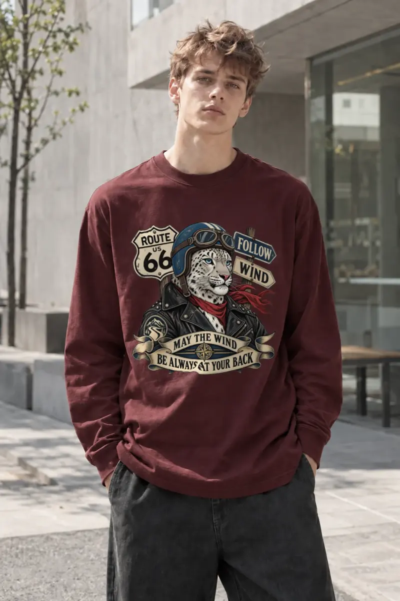 "Route 66 Snow Leopard" Unisex Longsleeve T-shirt | Gildan 2400