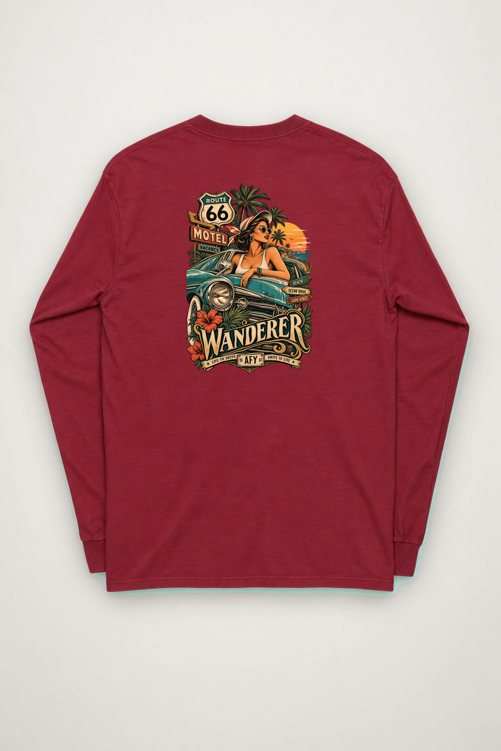 "Route 66 Wanderer" Unisex Longsleeve T-shirt