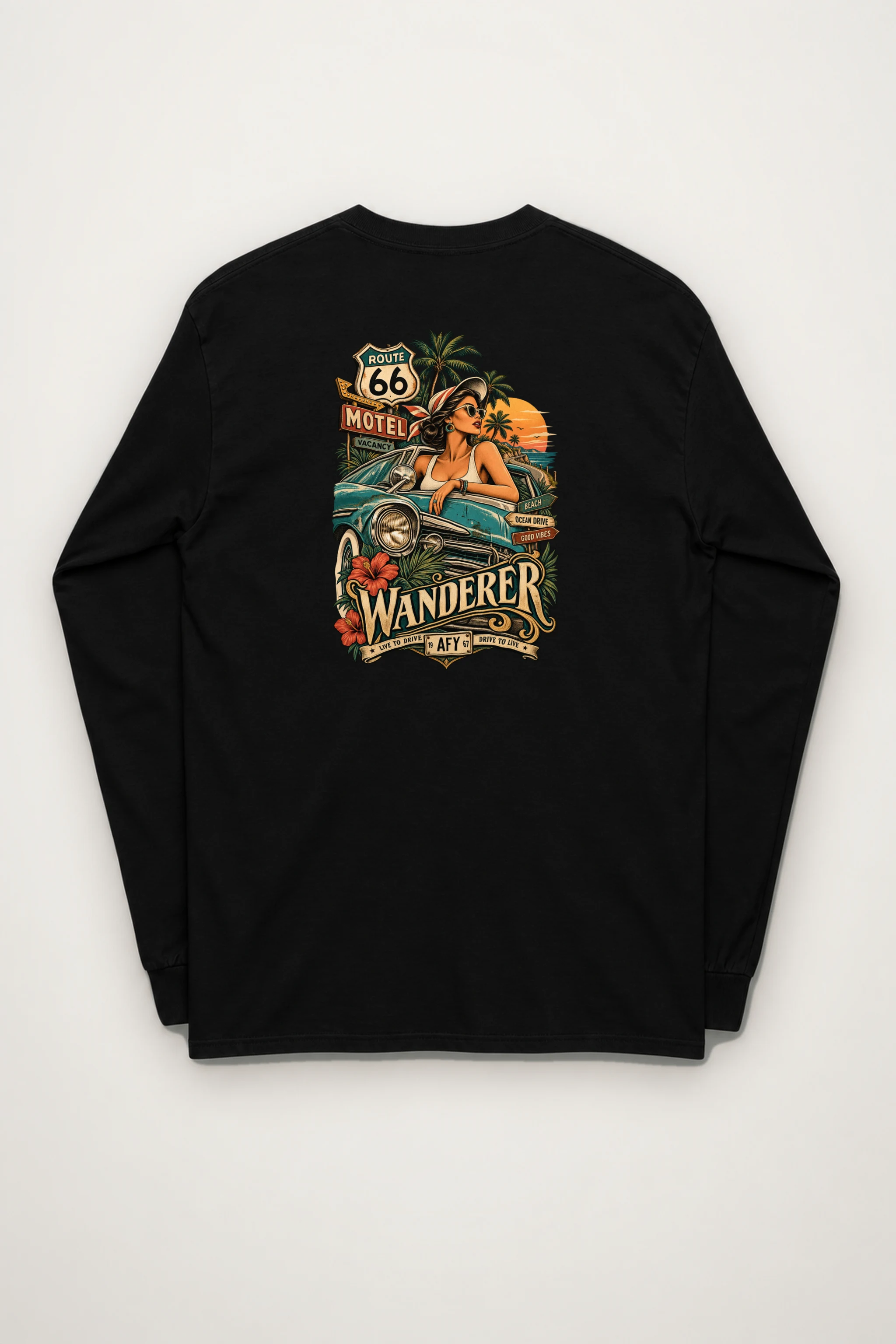 "Route 66 Wanderer" Unisex Longsleeve T-shirt