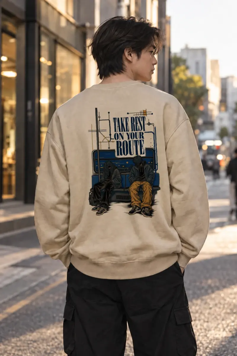"Route Rest" Heavy Blend Unisex Crewneck Sweatshirt | Gildan 18000