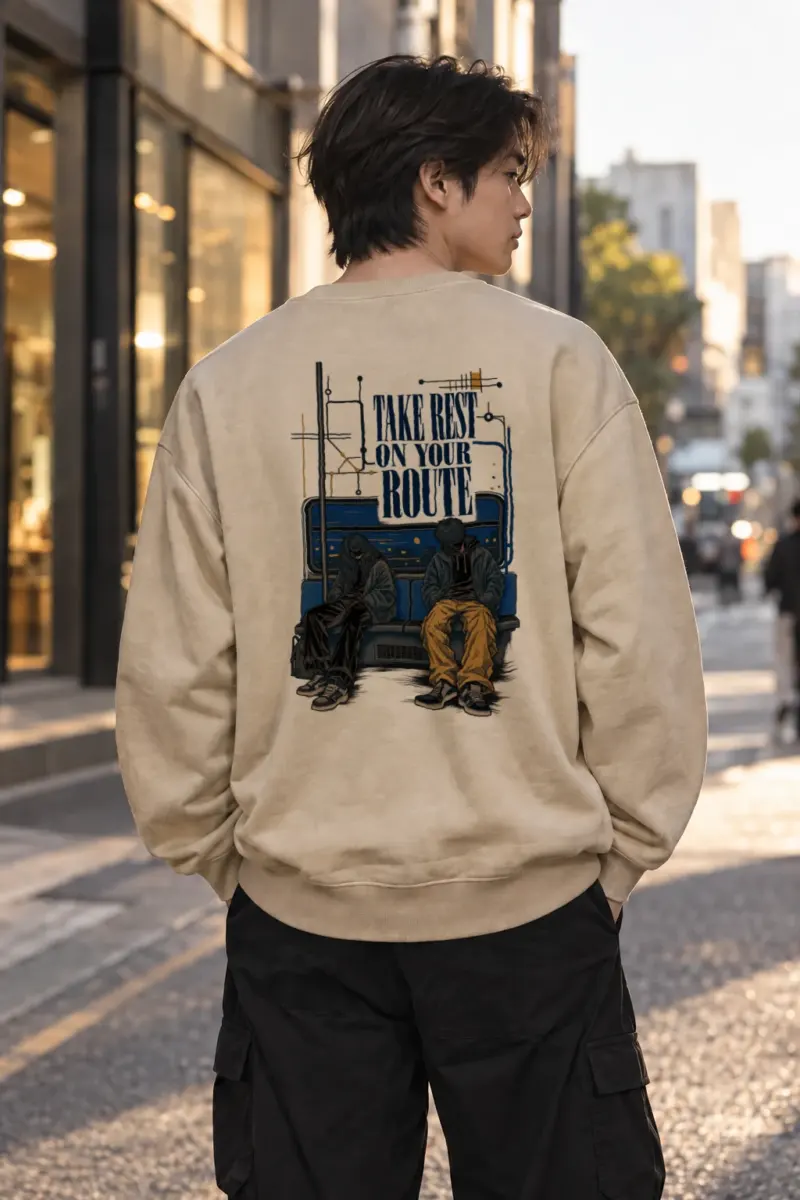 "Route Rest" Heavy Blend Unisex Crewneck Sweatshirt | Gildan 18000