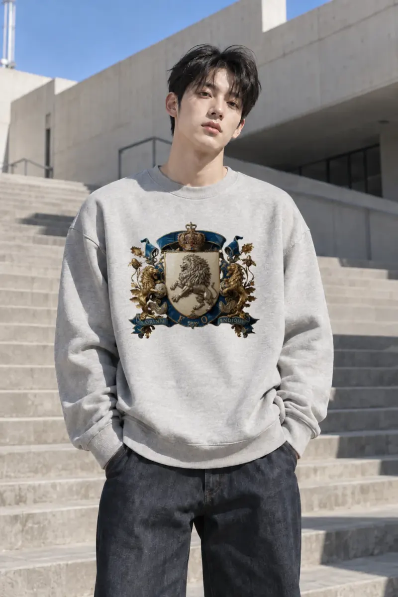 “Royal Lion Crest” Heavy Blend Unisex Crewneck Sweatshirt | Gildan 18000