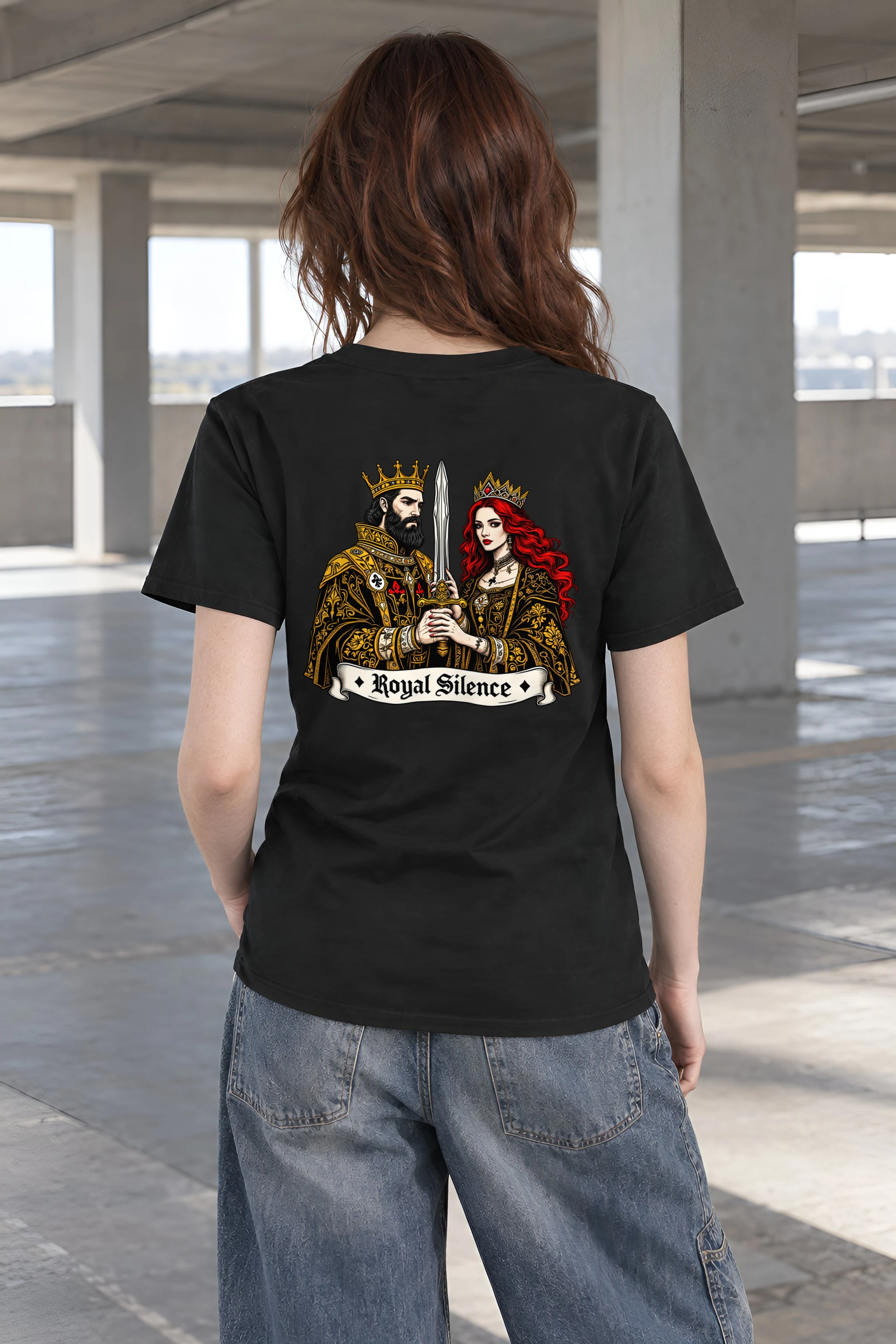 "Royal Silence" Heavyweight Unisex Crewneck T-shirt