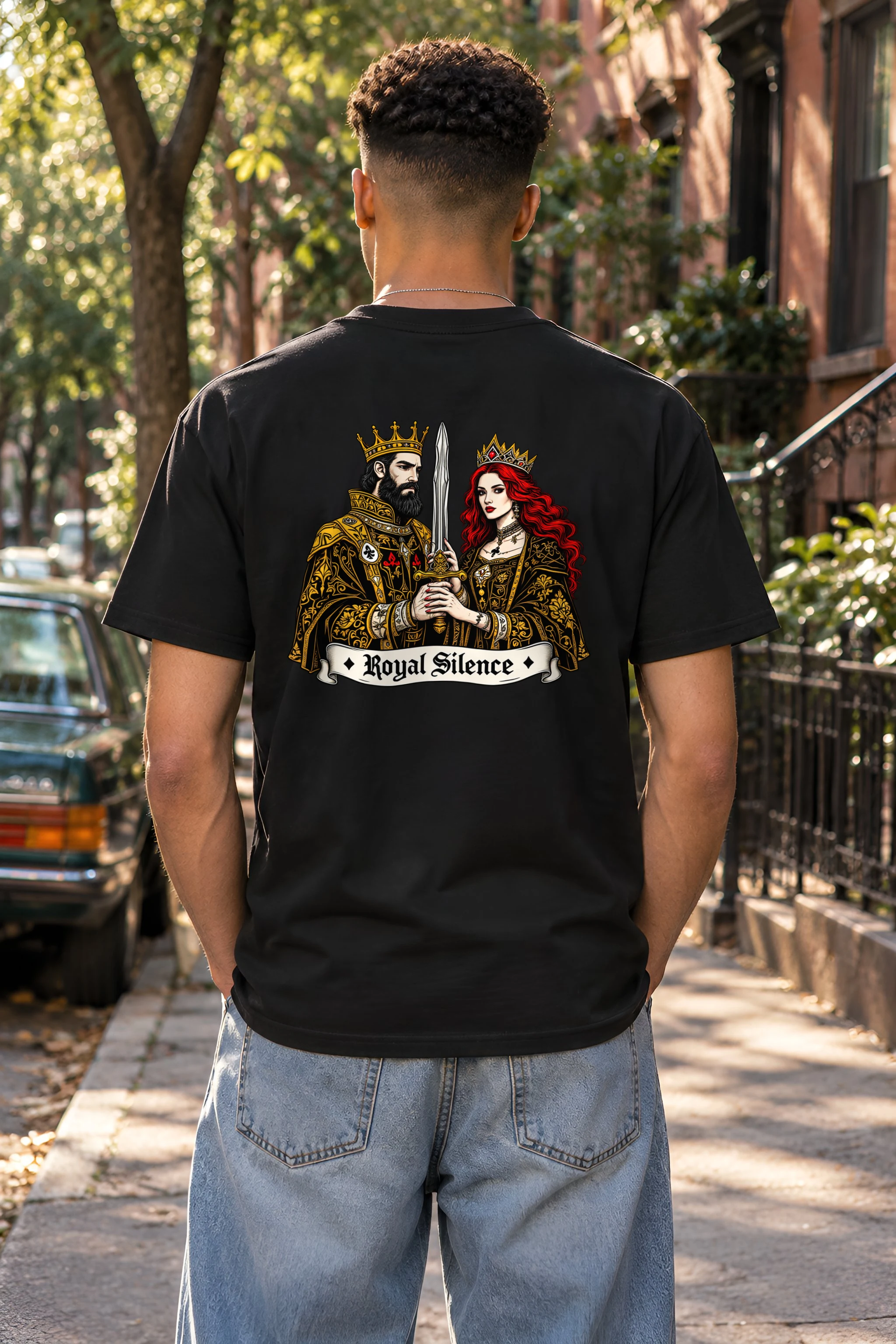 "Royal Silence" Heavyweight Unisex Crewneck T-shirt
