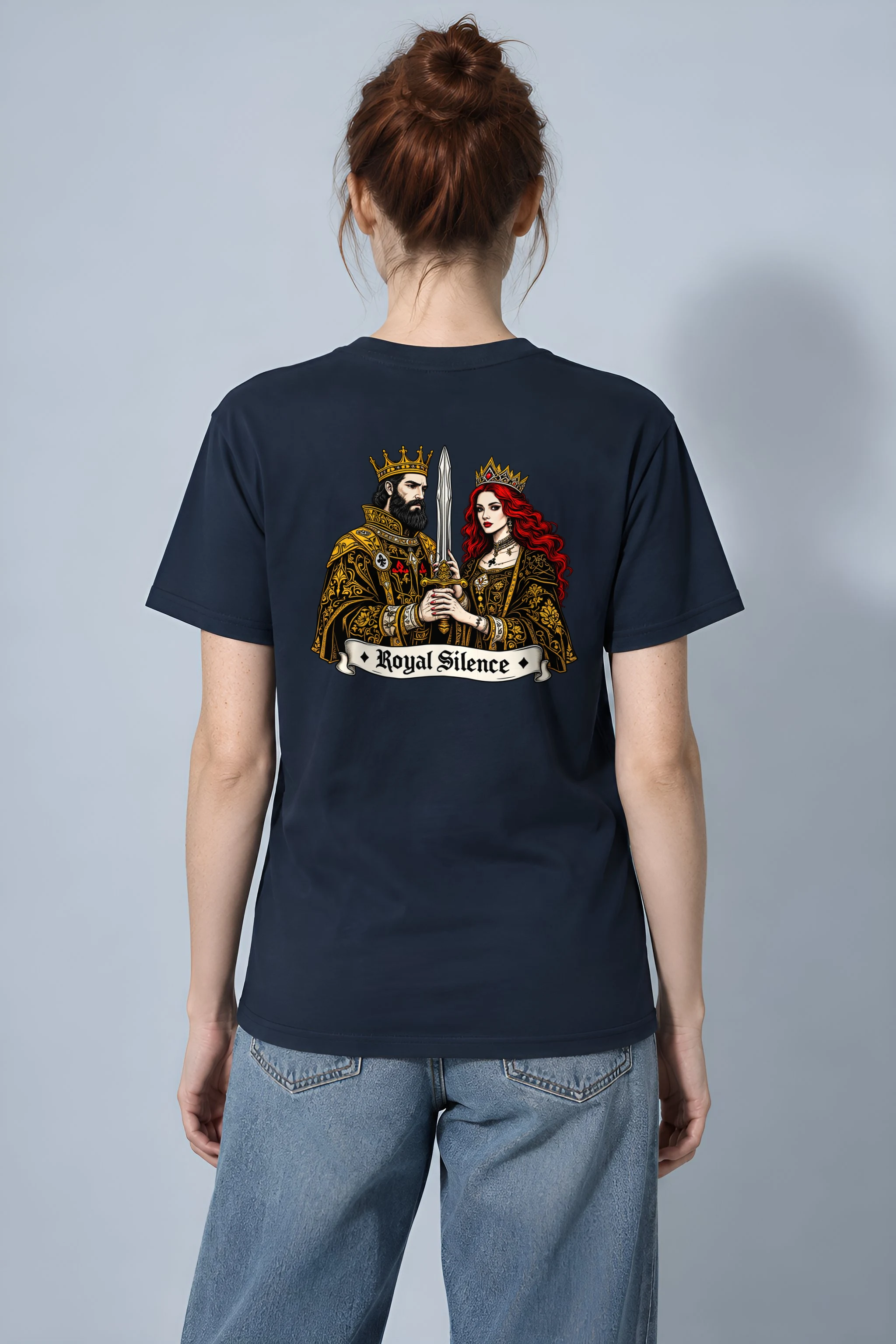 "Royal Silence" Heavyweight Unisex Crewneck T-shirt