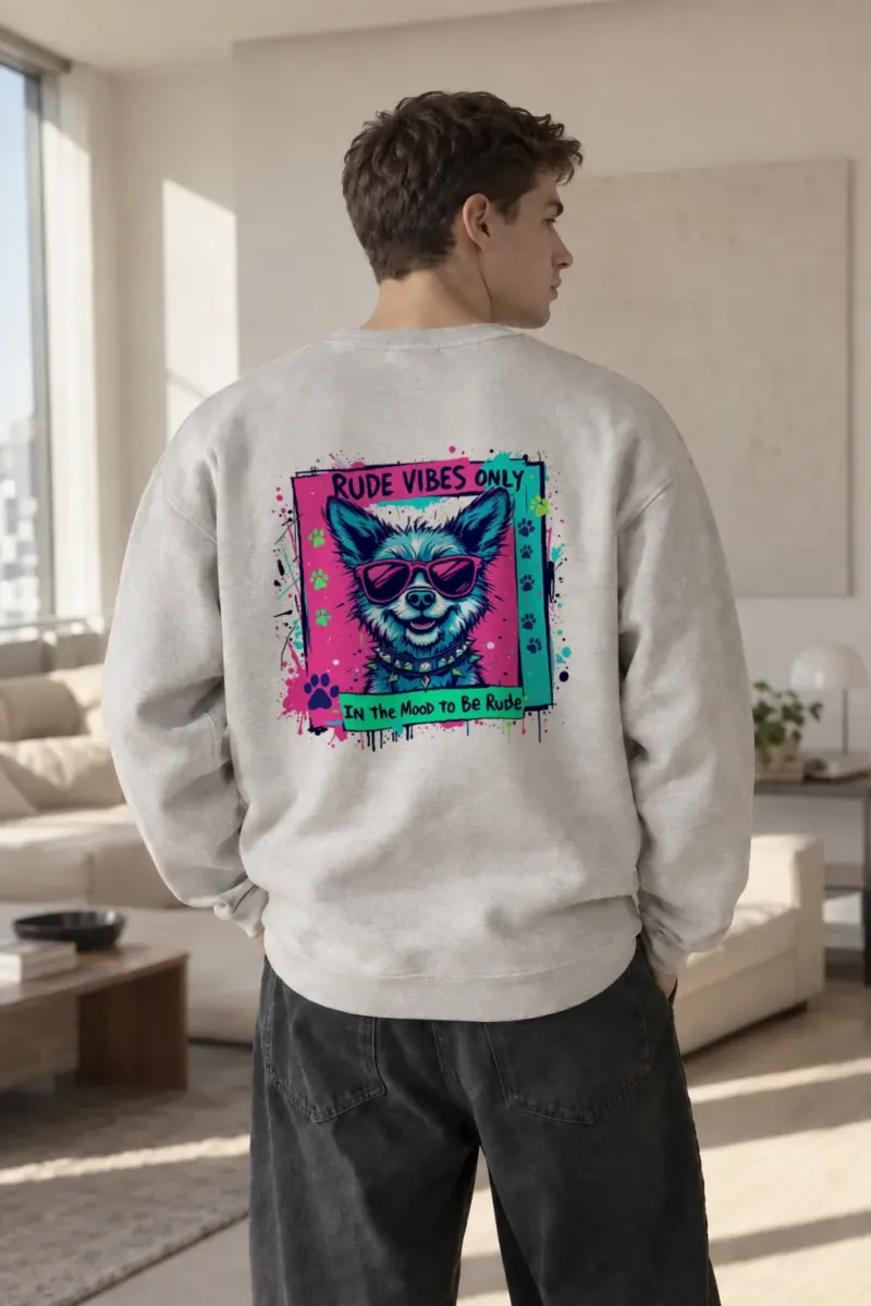 “Rude Vibes Only” Heavy Blend Unisex Crewneck Sweatshirt | Gildan 18000