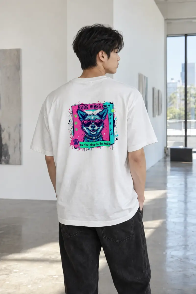 “Rude Vibes Only” Heavyweight Unisex Crewneck T-shirt | Gildan 5000